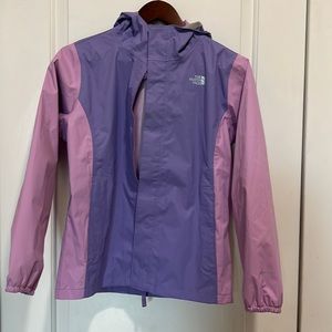 New Girls 2 tone purple north face jacket sz L 14/16